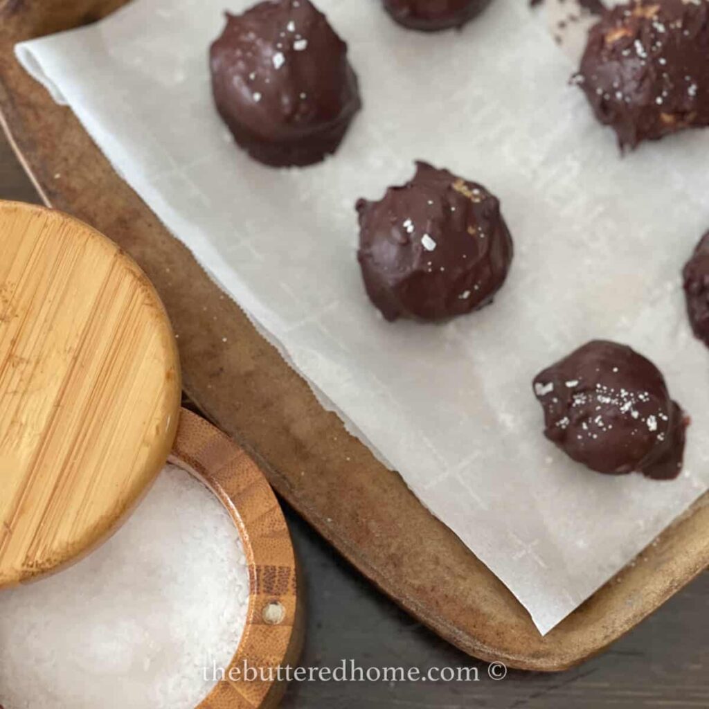 Salted Peanut Butter Balls. Photo credit: The Buttered Home.