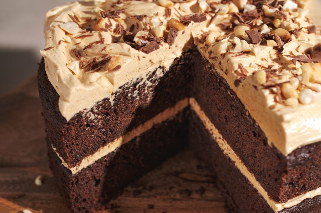 Chocolate Cake with Peanut Butter Frosting. Photo credit: Teak and Thyme.
